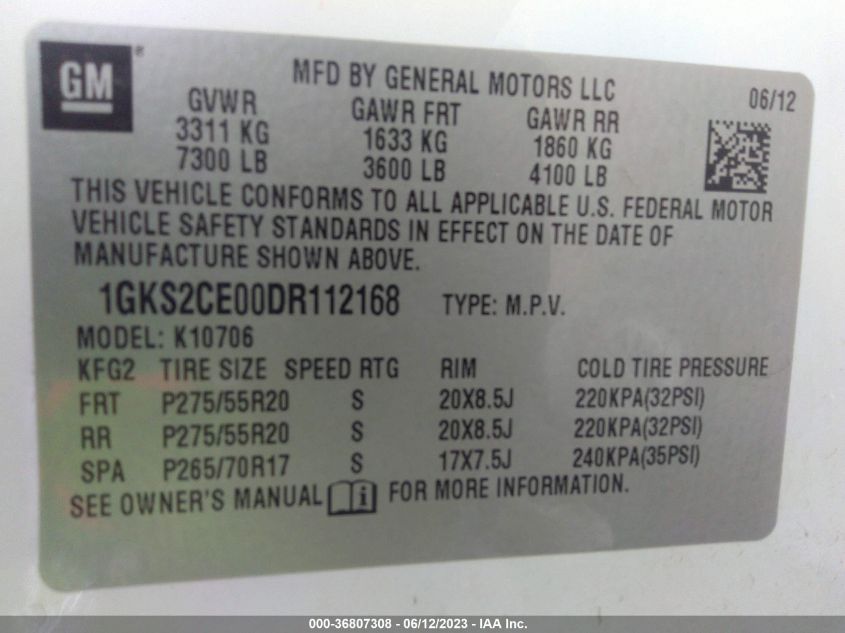 2013 GMC YUKON SLT - 1GKS2CE00DR112168