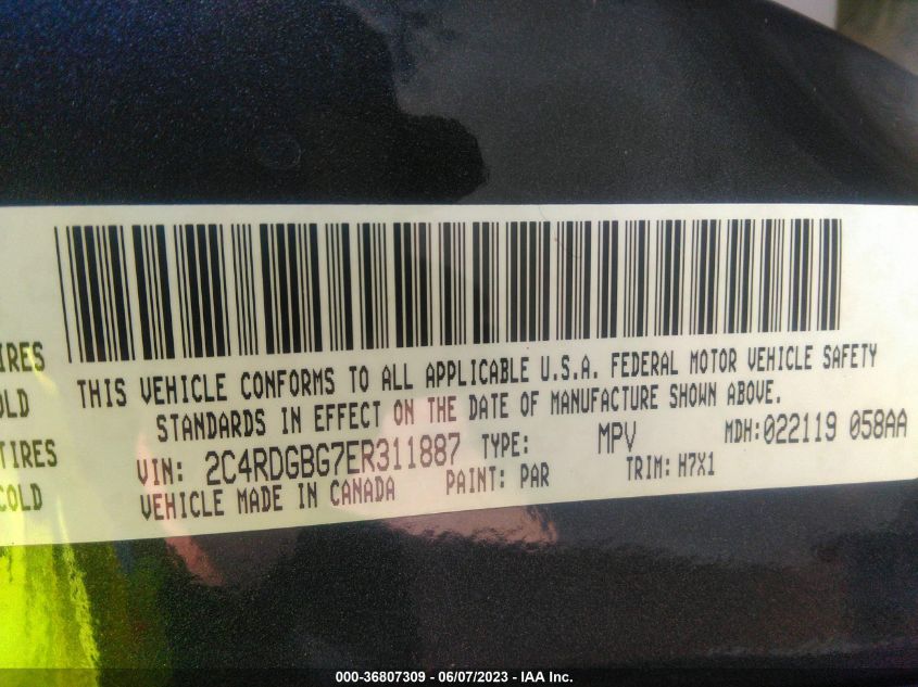 2014 DODGE GRAND CARAVAN SE - 2C4RDGBG7ER311887