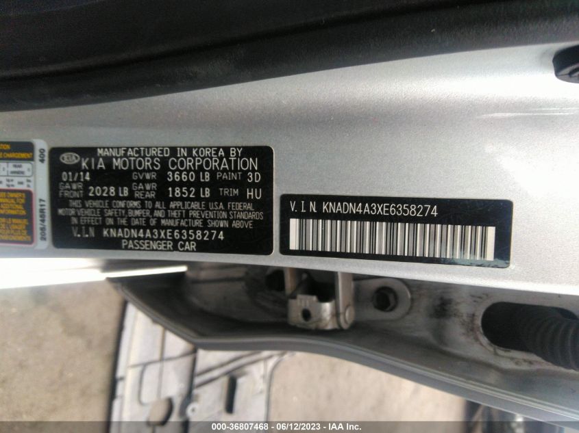 2014 KIA RIO SX - KNADN4A3XE6358274