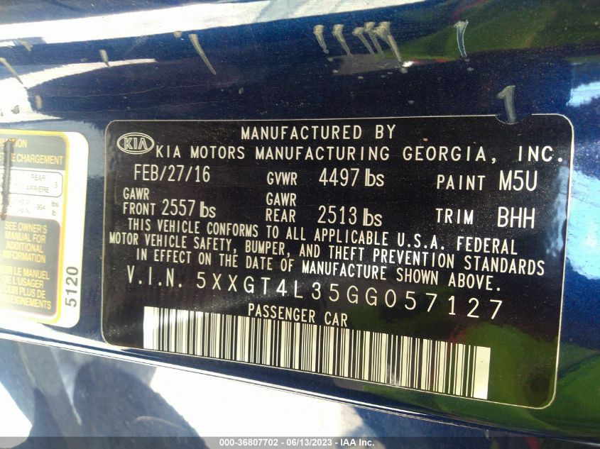 2016 KIA OPTIMA LX - 5XXGT4L35GG057127