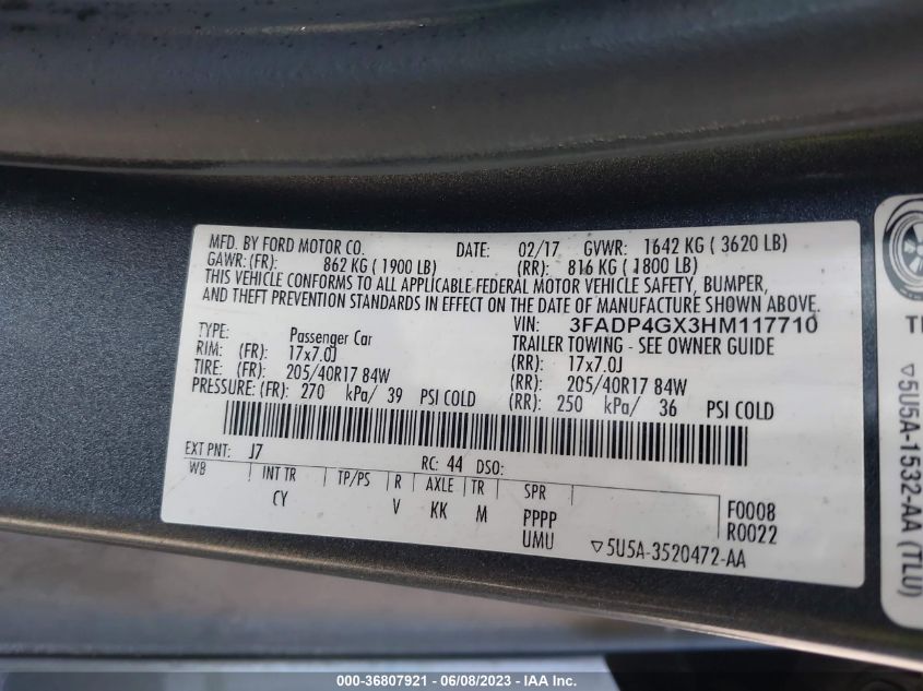 2017 FORD FIESTA ST - 3FADP4GX3HM117710