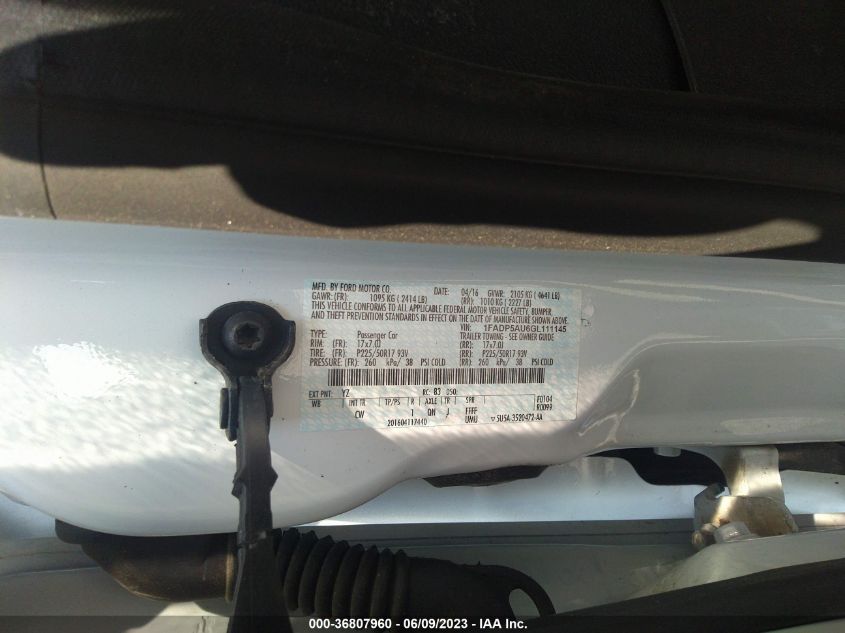 2016 FORD C-MAX HYBRID SE - 1FADP5AU6GL111145
