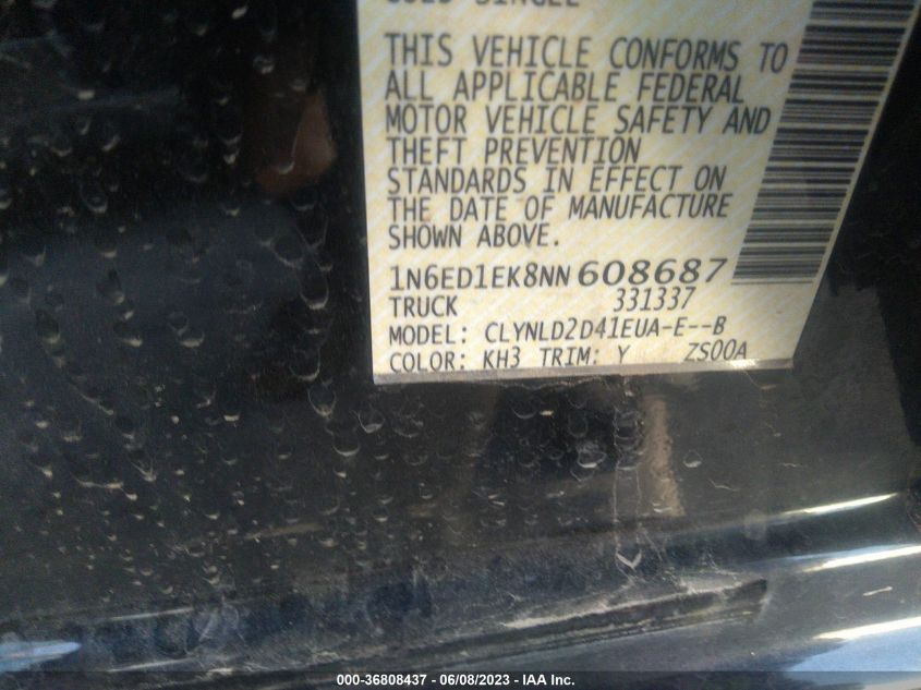 2022 NISSAN FRONTIER S/SV/PRO-4X - 1N6ED1EK8NN608687