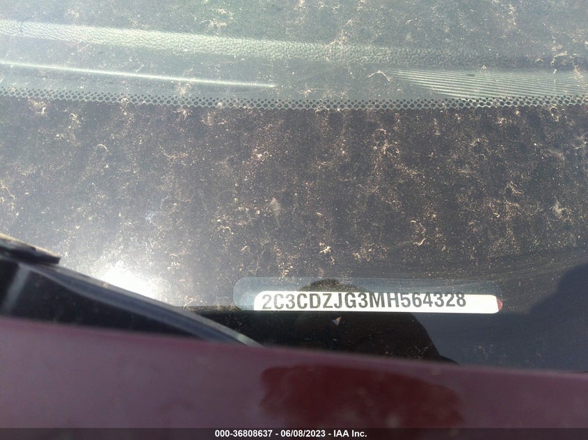 VIN 2C3CDZJG3MH564328 2021 DODGE CHALLENGER GT