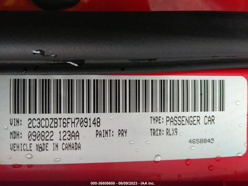 2015 DODGE CHALLENGER R/T PLUS - 2C3CDZBT6FH709148