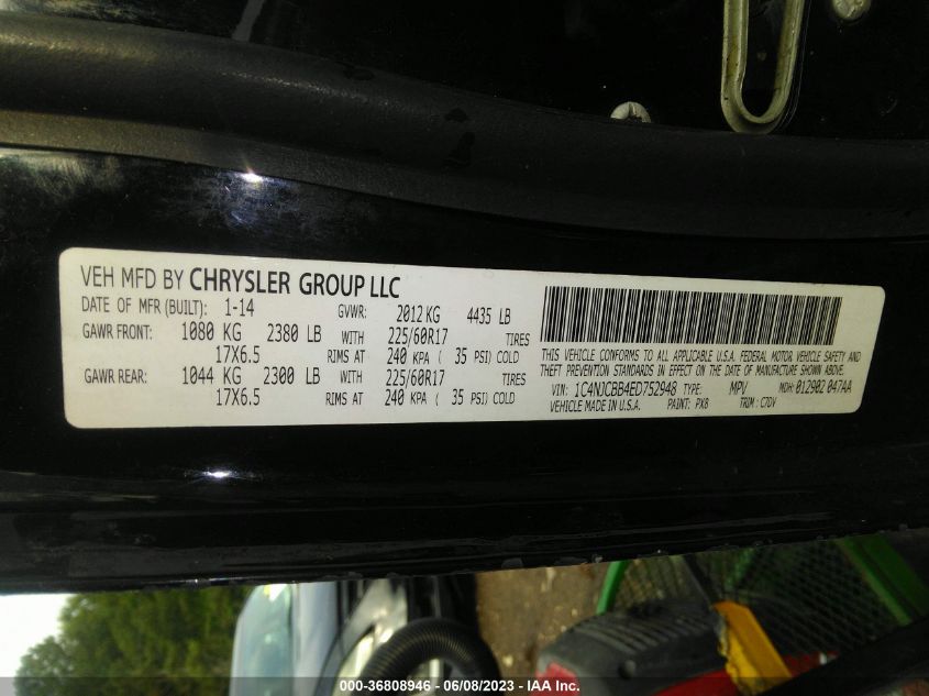 2014 JEEP COMPASS SPORT - 1C4NJCBB4ED752948