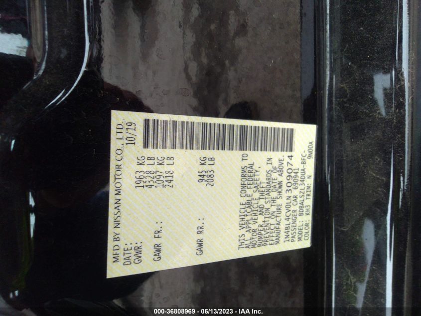 2020 NISSAN ALTIMA 2.5 SR - 1N4BL4CV0LN309074