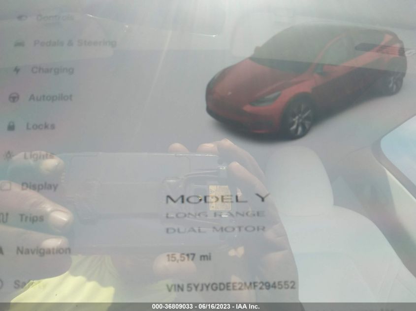 2021 TESLA MODEL Y - 5YJYGDEE2MF294552