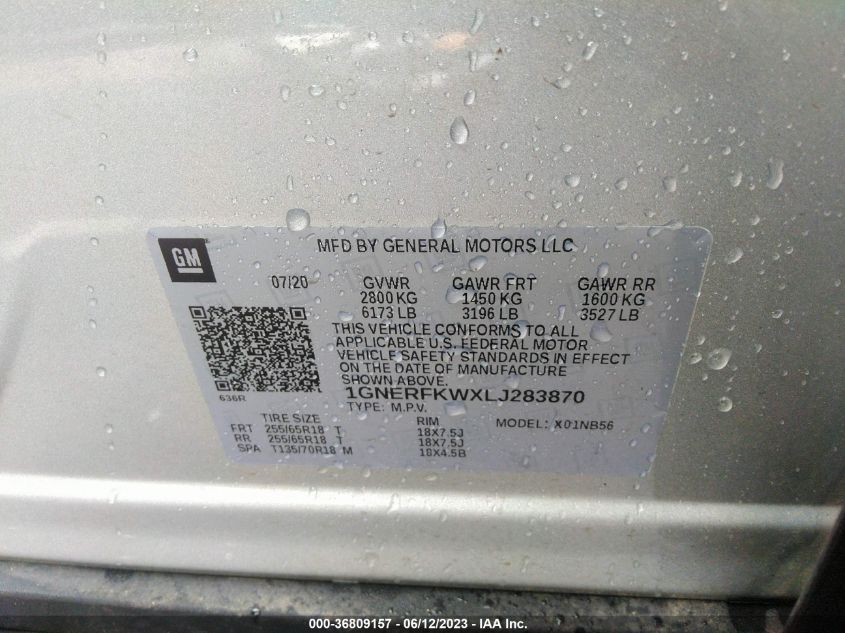 2020 CHEVROLET TRAVERSE LS - 1GNERFKWXLJ283870