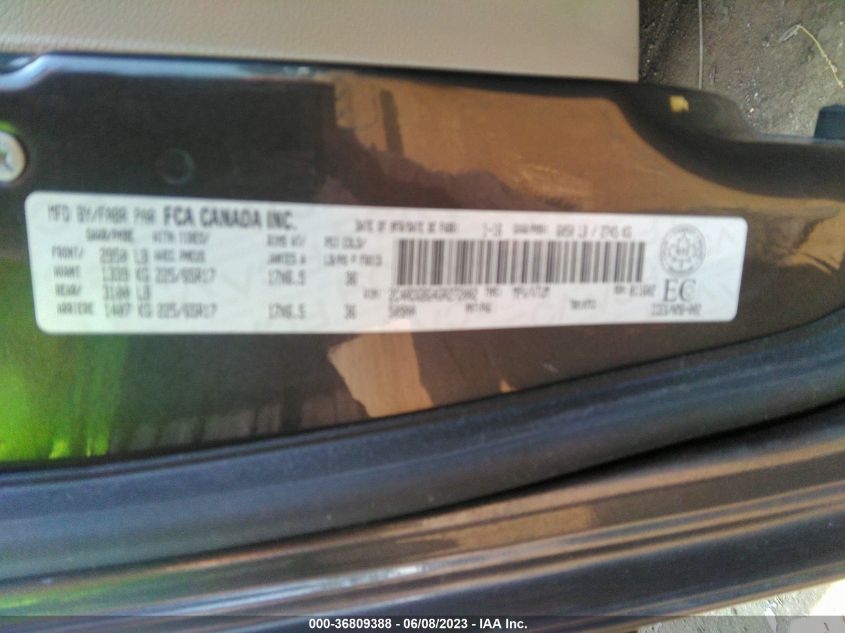 2016 DODGE GRAND CARAVAN CANADA VALUE PACKAGE - 2C4RDGBG4GR272002