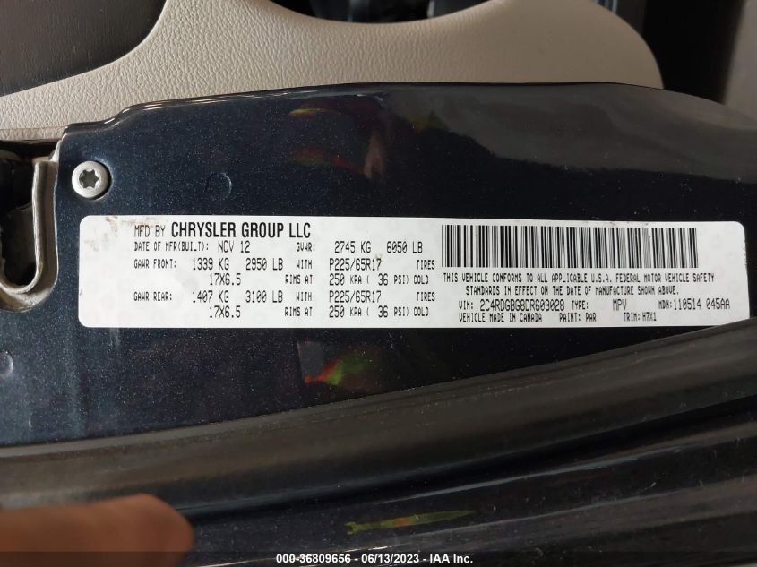 2013 DODGE GRAND CARAVAN SE - 2C4RDGBG8DR603028