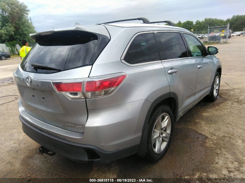 2014 TOYOTA HIGHLANDER LIMITED - 5TDDKRFH7ES045289