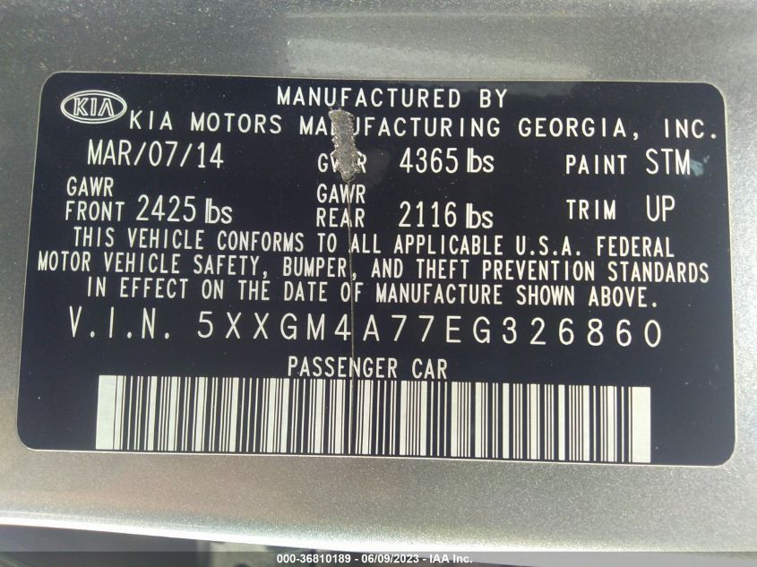 2014 KIA OPTIMA LX - 5XXGM4A77EG326860