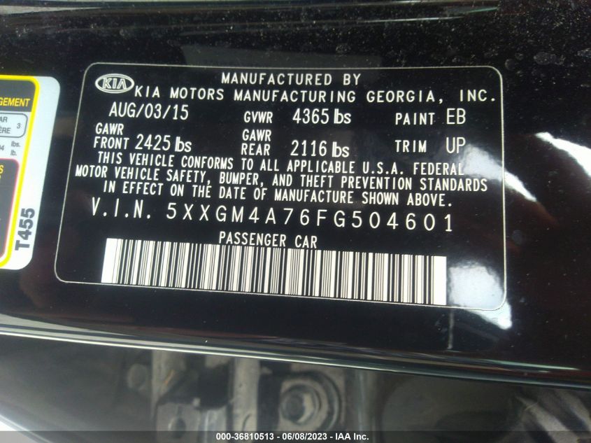 2015 KIA OPTIMA LX - 5XXGM4A76FG504601