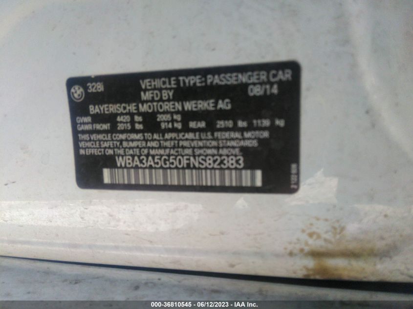 2015 BMW 3 SERIES 328I - WBA3A5G50FNS82383