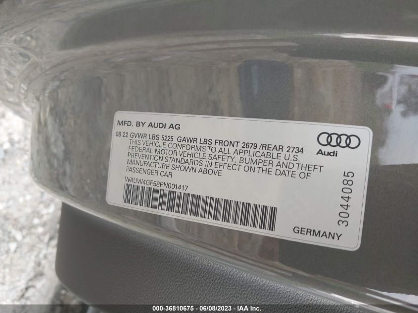 2023 AUDI S5 CABRIOLET PREMIUM PLUS WAUW4GF58PN001417