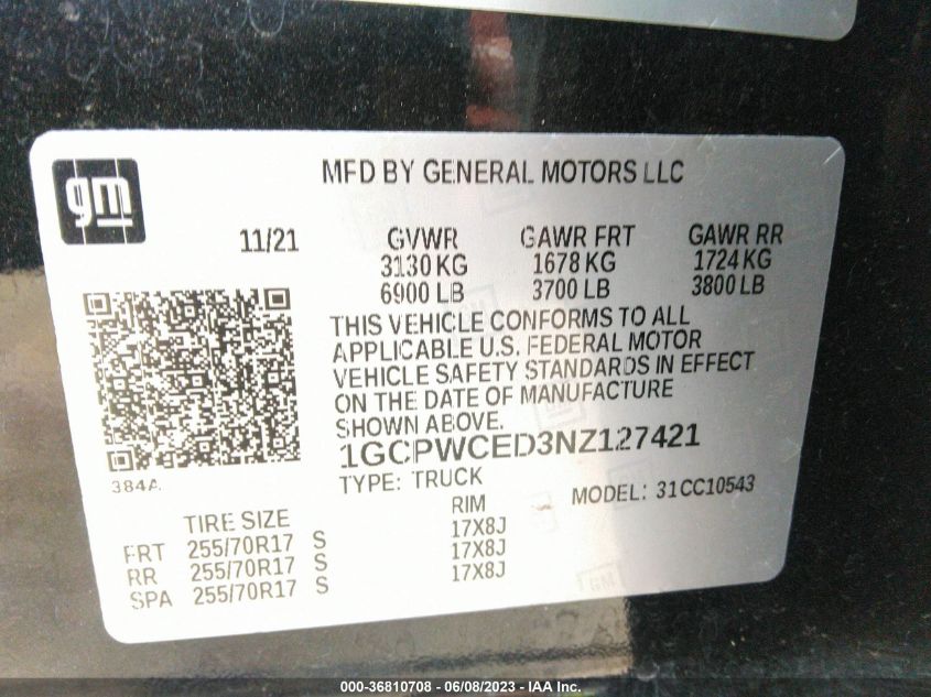 2022 CHEVROLET SILVERADO 1500 LTD LT - 1GCPWCED3NZ127421