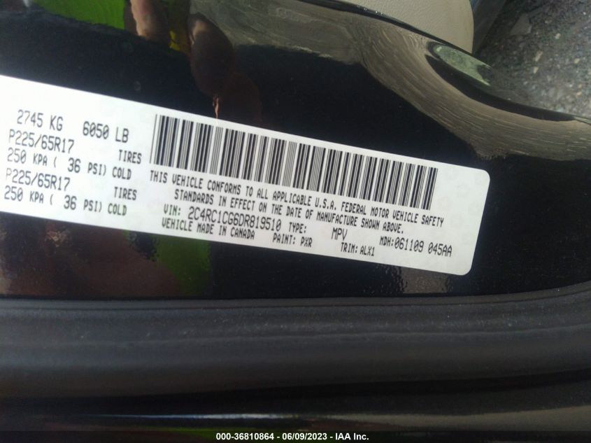 2013 CHRYSLER TOWN & COUNTRY TOURING-L - 2C4RC1CG6DR819510