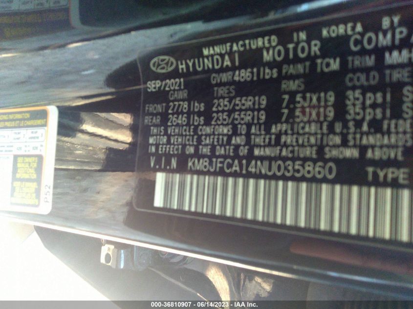 2022 HYUNDAI TUCSON HYBRID SEL CONVENIENCE - KM8JFCA14NU035860