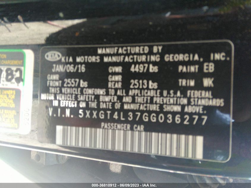 2016 KIA OPTIMA LX - 5XXGT4L37GG036277