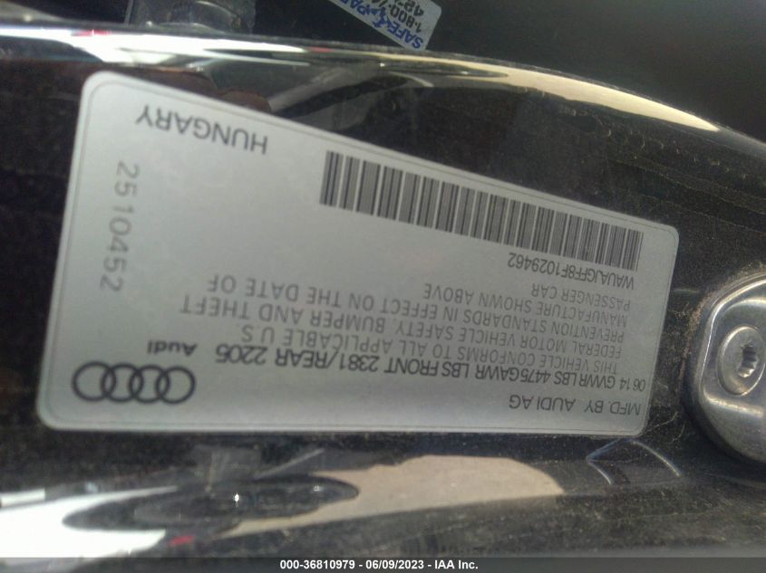 VIN WAUAJGFF8F1029462 2015 AUDI A3 no.8