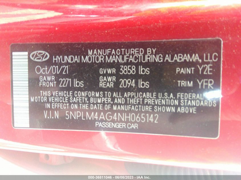 2022 HYUNDAI ELANTRA SEL - 5NPLM4AG4NH065142