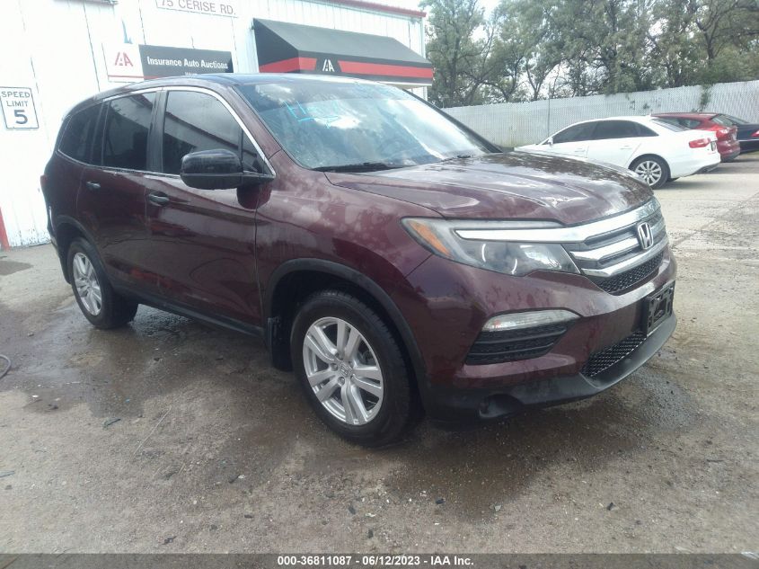 2016 HONDA PILOT LX - 5FNYF6H11GB109323