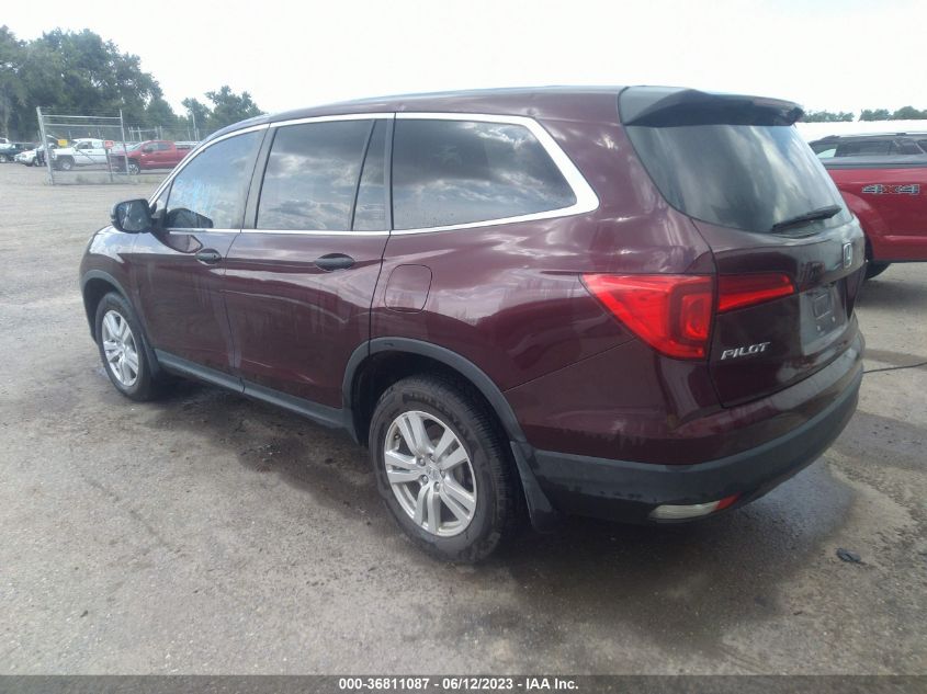 2016 HONDA PILOT LX - 5FNYF6H11GB109323