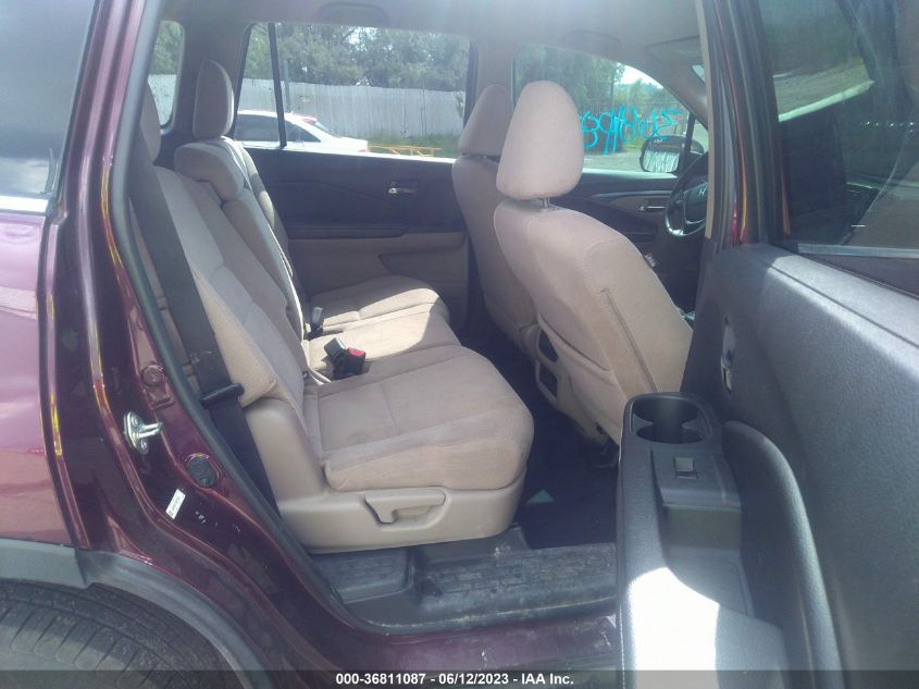 2016 HONDA PILOT LX - 5FNYF6H11GB109323