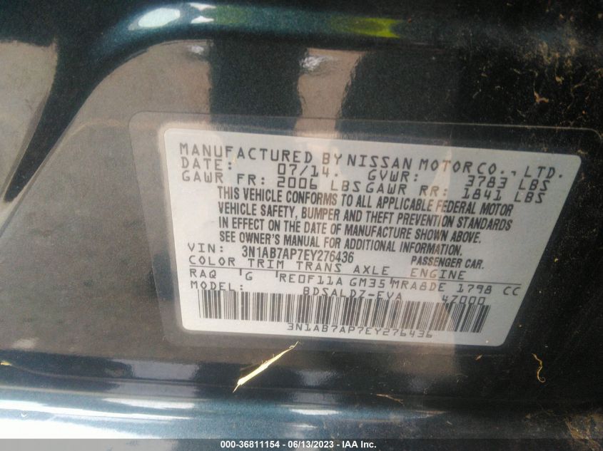 2014 NISSAN SENTRA SV - 3N1AB7AP7EY276436