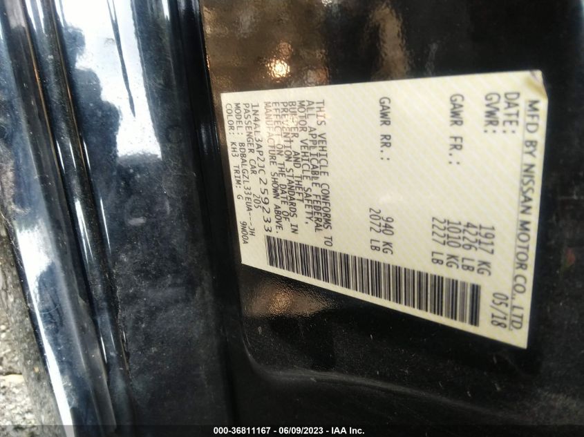 2018 NISSAN ALTIMA 2.5 S - 1N4AL3AP2JC259233