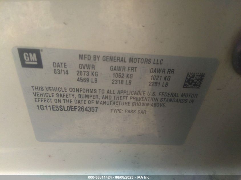 2014 CHEVROLET MALIBU LT - 1G11E5SL0EF264357