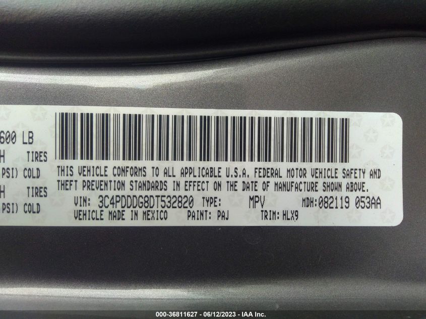 2013 DODGE JOURNEY CREW - 3C4PDDDG8DT532820