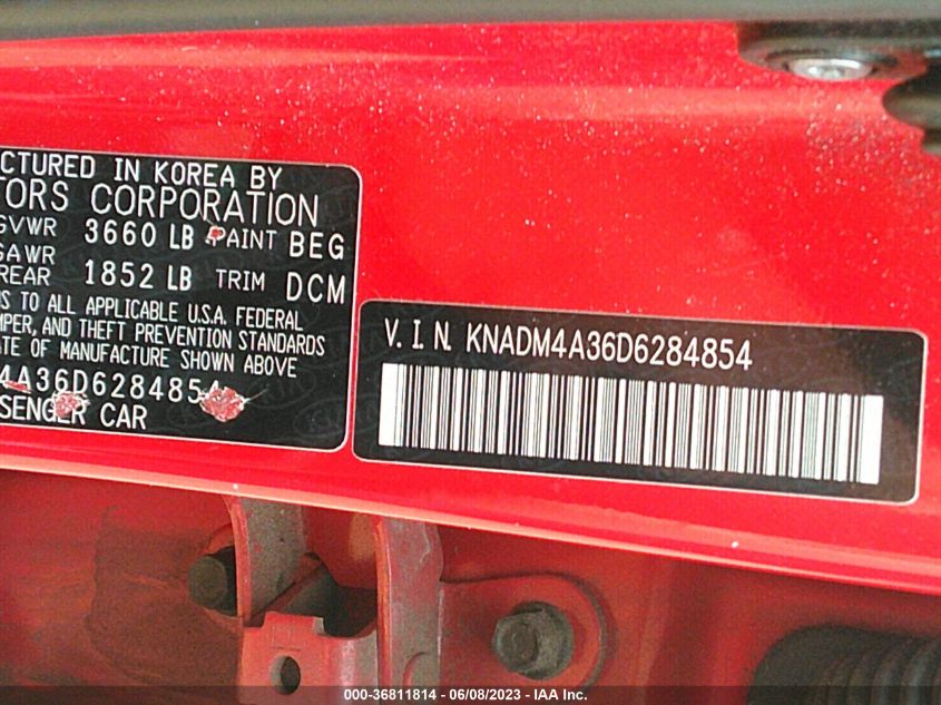 2013 KIA RIO LX - KNADM4A36D6284854