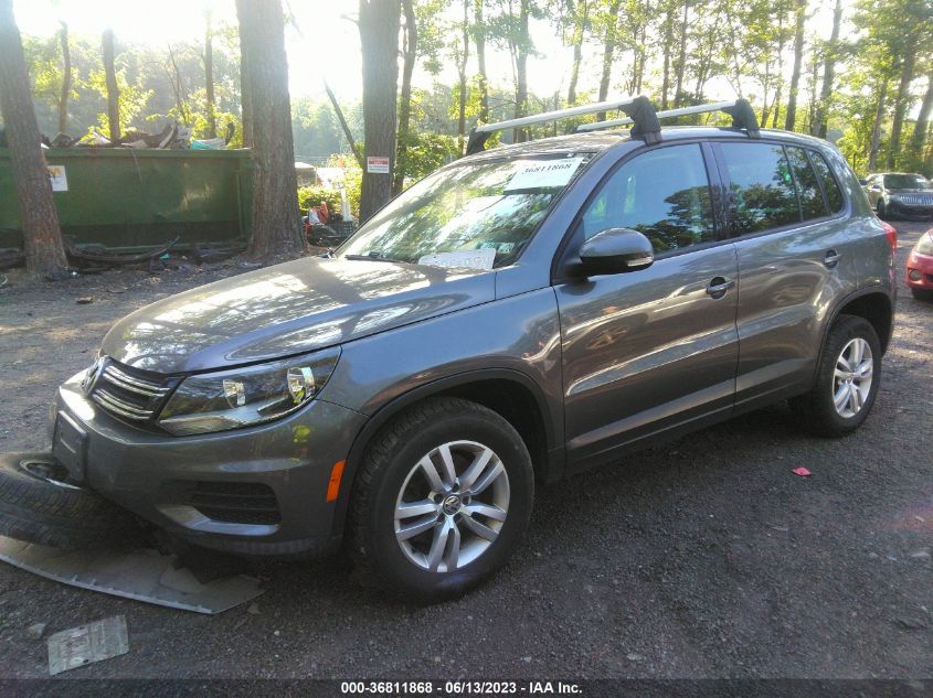 2013 VOLKSWAGEN TIGUAN S W/SUNROOF - WVGBV3AX2DW583175