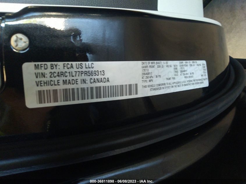 2023 CHRYSLER PACIFICA - 2C4RC1L77PR569313