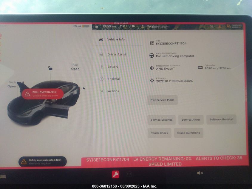 2022 TESLA MODEL 3 PERFORMANCE - 5YJ3E1EC0NF311704