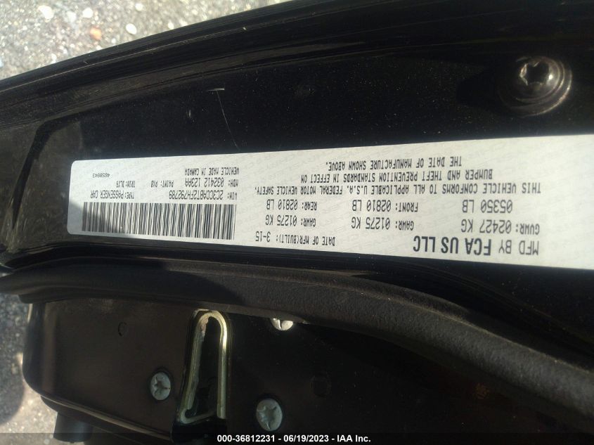 2015 CHRYSLER 300 300S - 2C3CCABT2FH792789