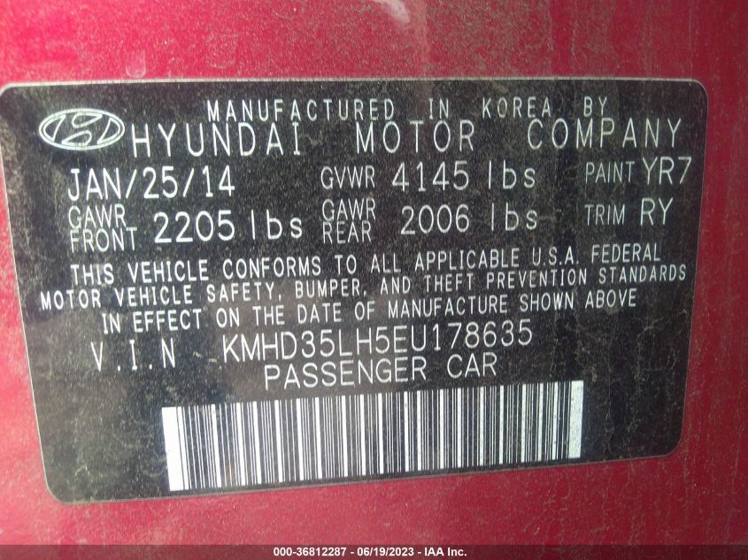 2014 HYUNDAI ELANTRA GT - KMHD35LH5EU178635