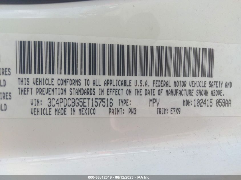 2014 DODGE JOURNEY SXT - 3C4PDCBG5ET157516