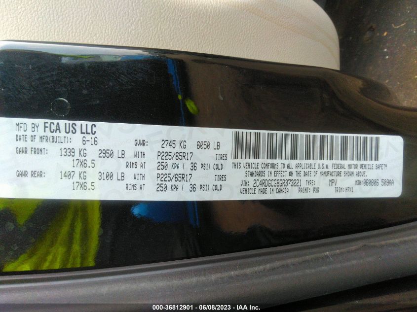 2016 DODGE GRAND CARAVAN SXT - 2C4RDGCG8GR373221