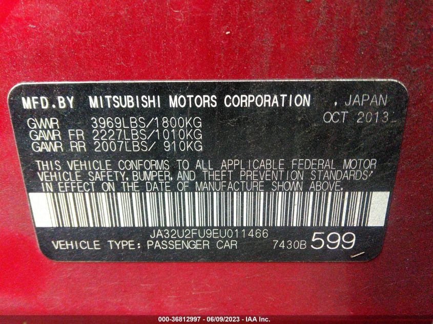 2014 MITSUBISHI LANCER ES - JA32U2FU9EU011466