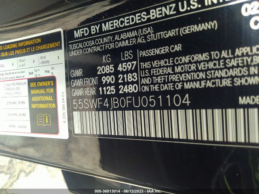 2015 MERCEDES-BENZ C-CLASS C 300 - 55SWF4JB0FU051104
