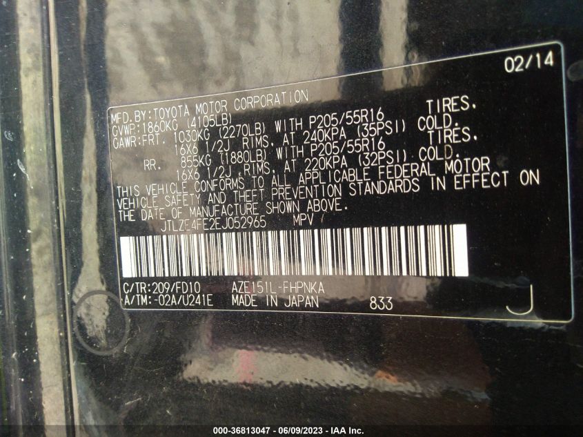 2014 TOYOTA SCION XB - JTLZE4FE2EJ052965
