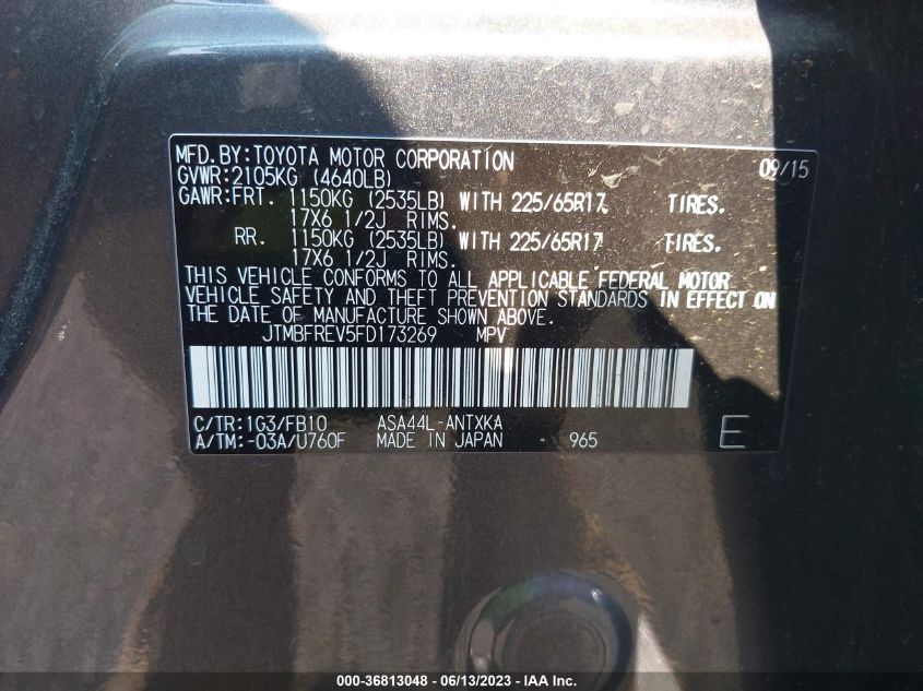 2015 TOYOTA RAV4 LE - JTMBFREV5FD173269