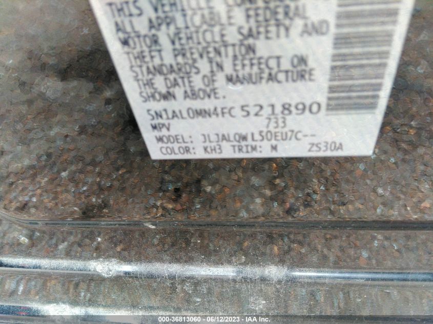 2015 INFINITI QX60 - 5N1AL0MN4FC521890