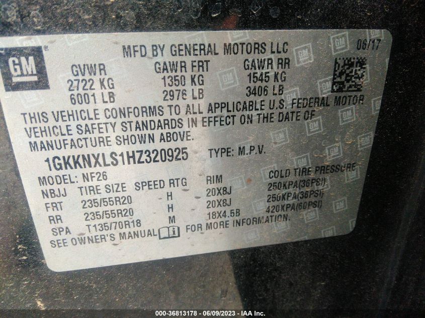 2017 GMC ACADIA DENALI - 1GKKNXLS1HZ320925