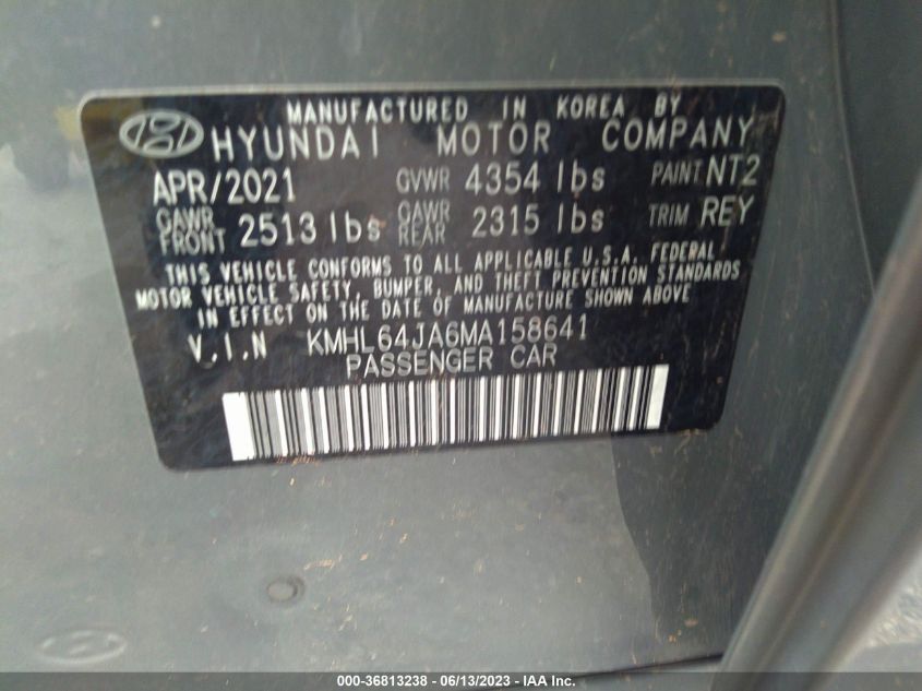 2021 HYUNDAI SONATA SEL - KMHL64JA6MA158641