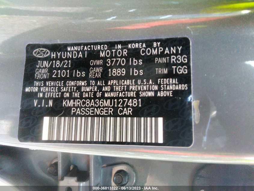 2021 HYUNDAI VENUE SEL - KMHRC8A36MU127481