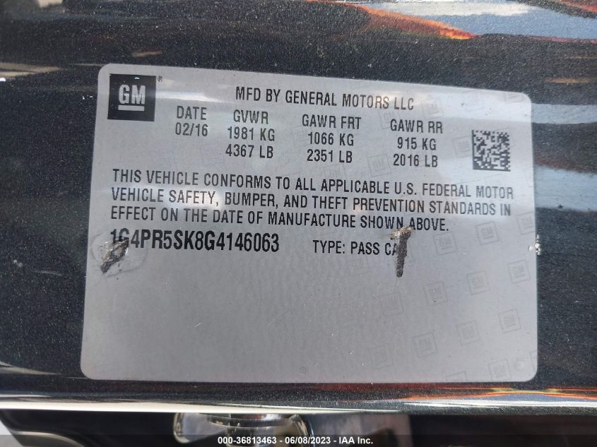 2016 BUICK VERANO CONVENIENCE GROUP - 1G4PR5SK8G4146063